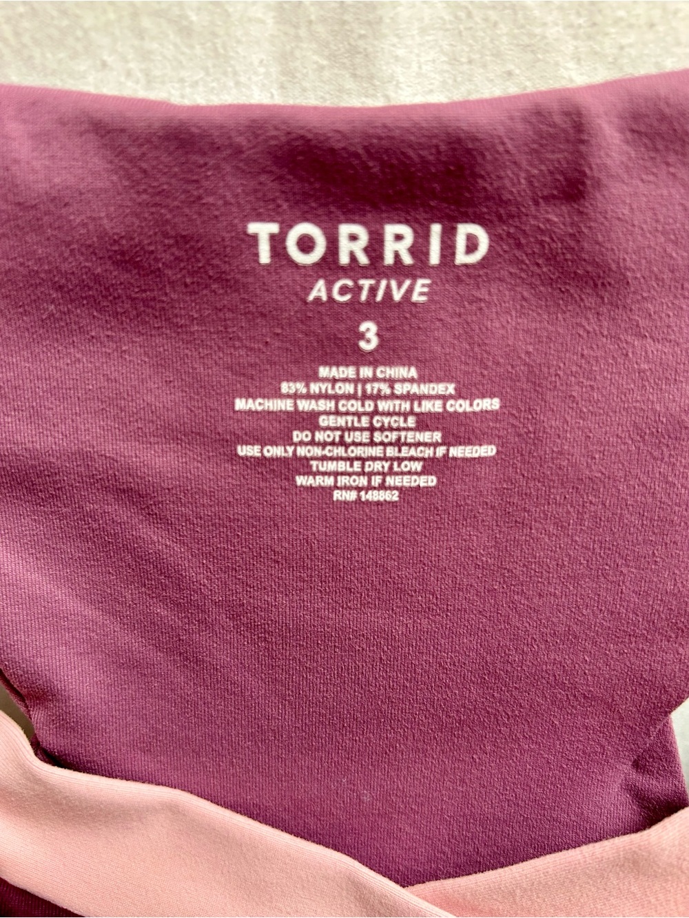 TORRID ACTIVE SET PLUM & BLUSH SPORTS BRA AND LEGGINGS, PLUS SIZE 3 - Picture 8 of 8